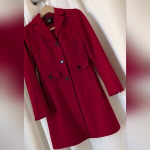BCBGMaxAzria Deep Red Trench Coat